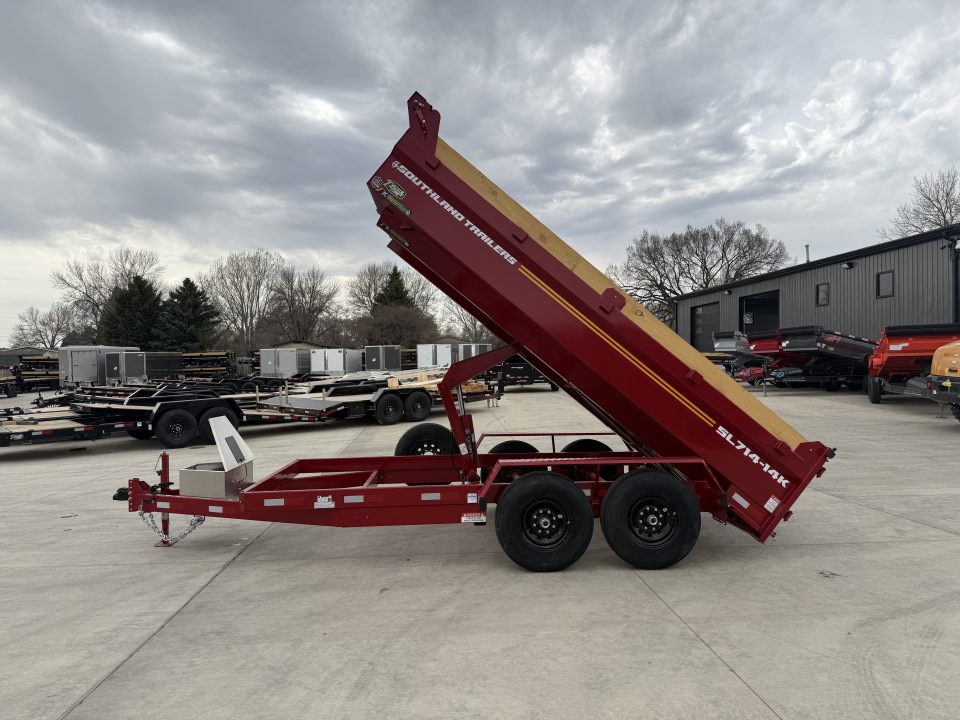 New NEW 2026 Southland 14ft Low Profile Dump Trailer 2-7000 lb axles =14K with Ramps