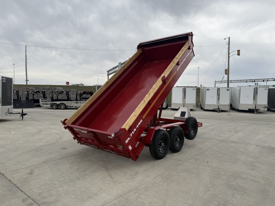 New NEW 2026 Southland 14ft Low Profile Dump Trailer 2-7000 lb axles =14K with Ramps