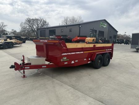 New NEW 2026 Southland 14ft Low Profile Dump Trailer 2-7000 lb axles =14K with Ramps