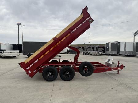New NEW 2026 Southland 14ft Low Profile Dump Trailer 2-7000 lb axles =14K with Ramps