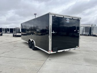 New 2025 Bighorn R&M 8.5x24 + 2’V Nose Rear Ramp Enclosed Cargo Trailer Car Hauler