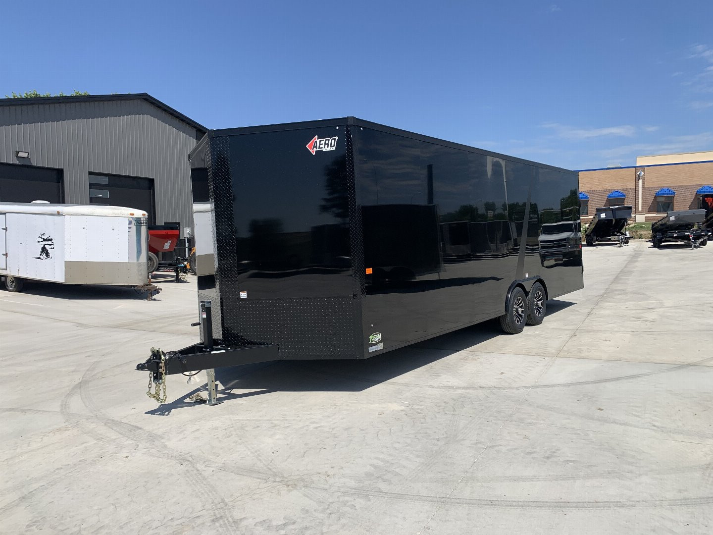 New NEW 2025 AERO 8.5x24 +2’V TALL 7’ .080 POLYCORE exterior BLACKOUT  EDITION - QUALITY Enclosed Rear Ramp Car Hauler Cargo Trailer