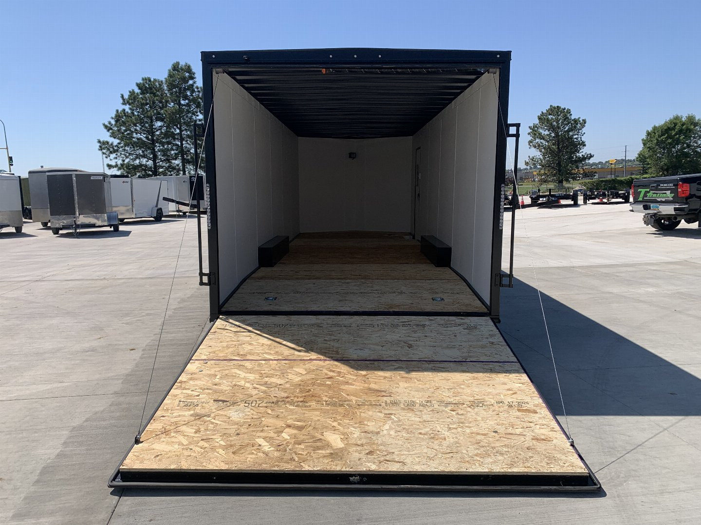 New NEW 2025 AERO 8.5x24 +2’V TALL 7’ .080 POLYCORE exterior BLACKOUT  EDITION - QUALITY Enclosed Rear Ramp Car Hauler Cargo Trailer