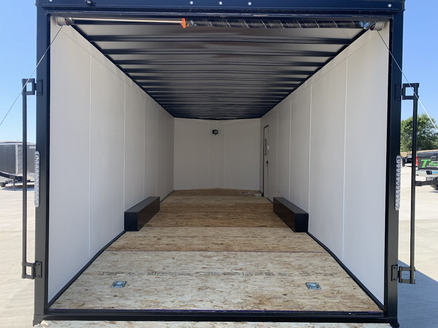 New NEW 2025 AERO 8.5x24 +2’V TALL 7’ .080 POLYCORE exterior BLACKOUT  EDITION - QUALITY Enclosed Rear Ramp Car Hauler Cargo Trailer