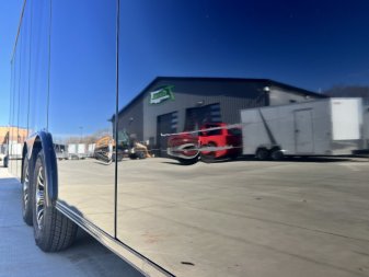 New NEW 2025 AERO 8.5x24 +2’V TALL 7’ .080 POLYCORE exterior BLACKOUT  EDITION - QUALITY Enclosed Rear Ramp Car Hauler Cargo Trailer