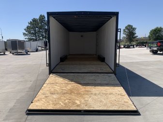 New NEW 2025 AERO 8.5x24 +2’V TALL 7’ .080 POLYCORE exterior BLACKOUT  EDITION - QUALITY Enclosed Rear Ramp Car Hauler Cargo Trailer