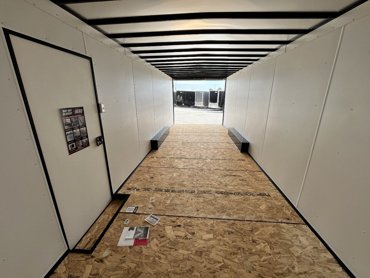 New NEW 2025 AERO 8.5x24 +2’V 7' TALL BLACKOUT  EDITION - QUALITY Enclosed Rear Ramp Car Hauler Cargo Trailer
