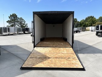 New NEW 2025 AERO 8.5x24 +2’V 7' TALL BLACKOUT  EDITION - QUALITY Enclosed Rear Ramp Car Hauler Cargo Trailer