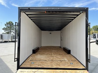 New NEW 2025 AERO 8.5x24 +2’V 7' TALL BLACKOUT  EDITION - QUALITY Enclosed Rear Ramp Car Hauler Cargo Trailer