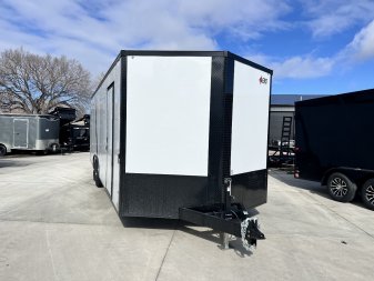New NEW 2025 AERO 8.5x24 +2’V 7' TALL BLACKOUT  EDITION - QUALITY Enclosed Rear Ramp Car Hauler Cargo Trailer