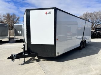 New NEW 2025 AERO 8.5x24 +2’V 7' TALL BLACKOUT  EDITION - QUALITY Enclosed Rear Ramp Car Hauler Cargo Trailer