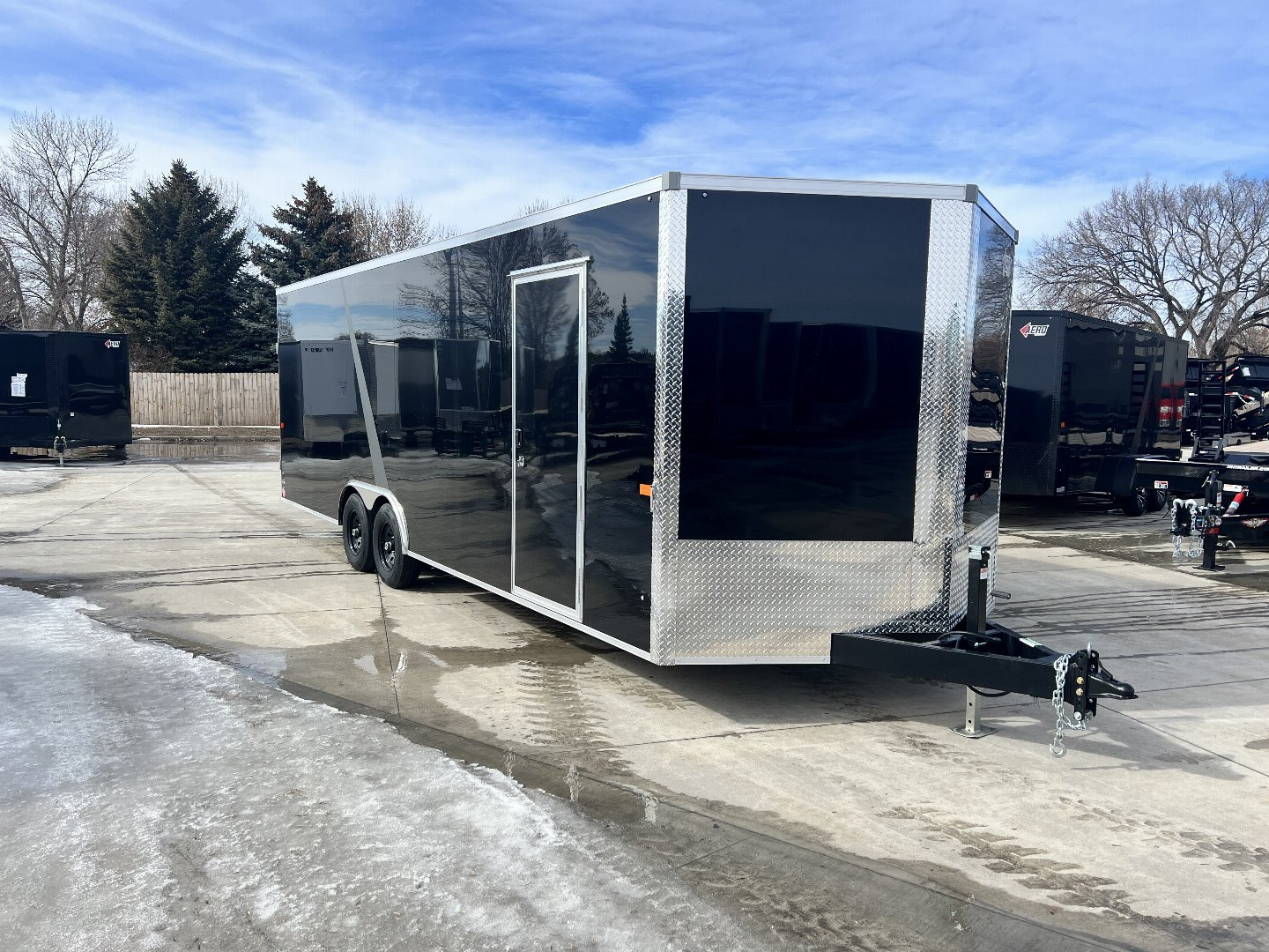 New NEW 2025 AERO 8.5x24 + 2’V, 7’ TALL, WHITE Interior, QUALITY Enclosed Rear Ramp Car Hauler Cargo Trailer
