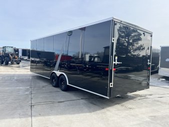 New NEW 2025 AERO 8.5x24 + 2’V, 7’ TALL, WHITE Interior, QUALITY Enclosed Rear Ramp Car Hauler Cargo Trailer