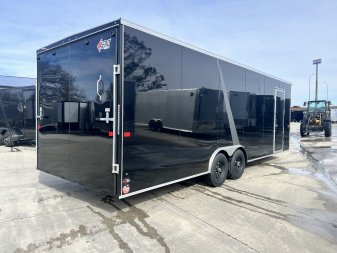 New NEW 2025 AERO 8.5x24 + 2’V, 7’ TALL, WHITE Interior, QUALITY Enclosed Rear Ramp Car Hauler Cargo Trailer