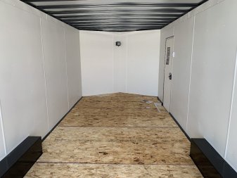 New NEW 2025 AERO 8.5x24 + 2’V, 7’ TALL, WHITE Interior, QUALITY Enclosed Rear Ramp Car Hauler Cargo Trailer
