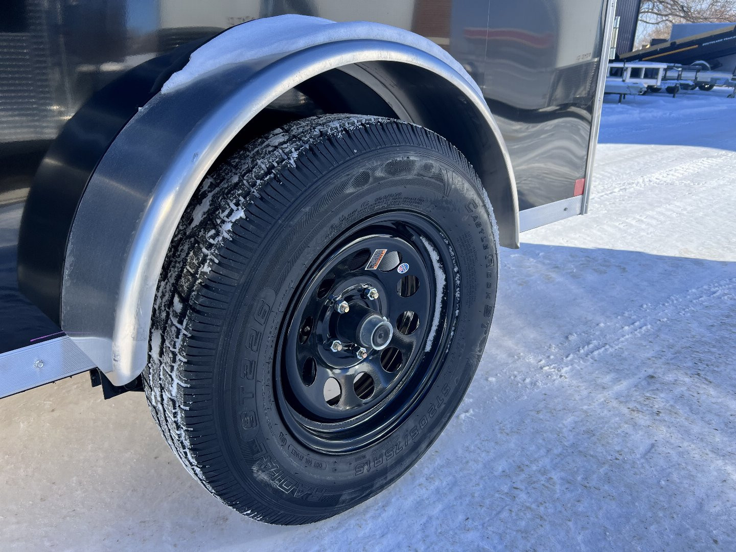 New 2025 R&M (Bighorn) 5x10  +2’V Nose Rear Ramp Enclosed Cargo