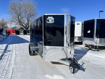 New 2025 R&M (Bighorn) 5x10  +2’V Nose Rear Ramp Enclosed Cargo
