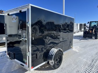 New 2025 R&M (Bighorn) 5x10  +2’V Nose Rear Ramp Enclosed Cargo