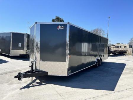 New NEW 2026 AERO 8.5x28 +2’V, 7’ TALL, WHITE Interior, QUALITY Enclosed Rear Ramp Car Hauler Cargo Trailer
