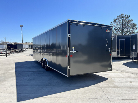 New NEW 2026 AERO 8.5x28 +2’V, 7’ TALL, WHITE Interior, QUALITY Enclosed Rear Ramp Car Hauler Cargo Trailer