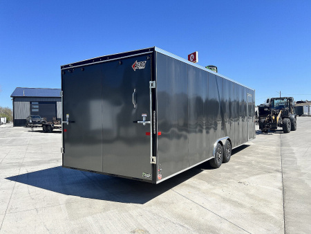 New NEW 2026 AERO 8.5x28 +2’V, 7’ TALL, WHITE Interior, QUALITY Enclosed Rear Ramp Car Hauler Cargo Trailer
