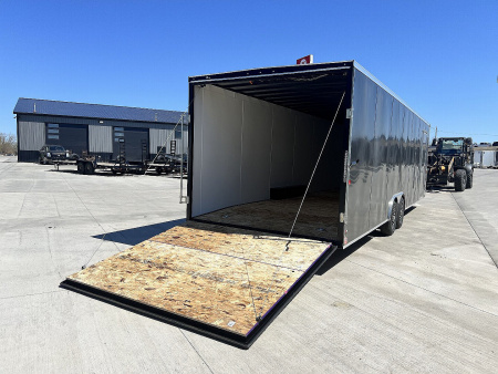New NEW 2026 AERO 8.5x28 +2’V, 7’ TALL, WHITE Interior, QUALITY Enclosed Rear Ramp Car Hauler Cargo Trailer