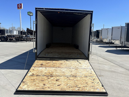 New NEW 2026 AERO 8.5x28 +2’V, 7’ TALL, WHITE Interior, QUALITY Enclosed Rear Ramp Car Hauler Cargo Trailer