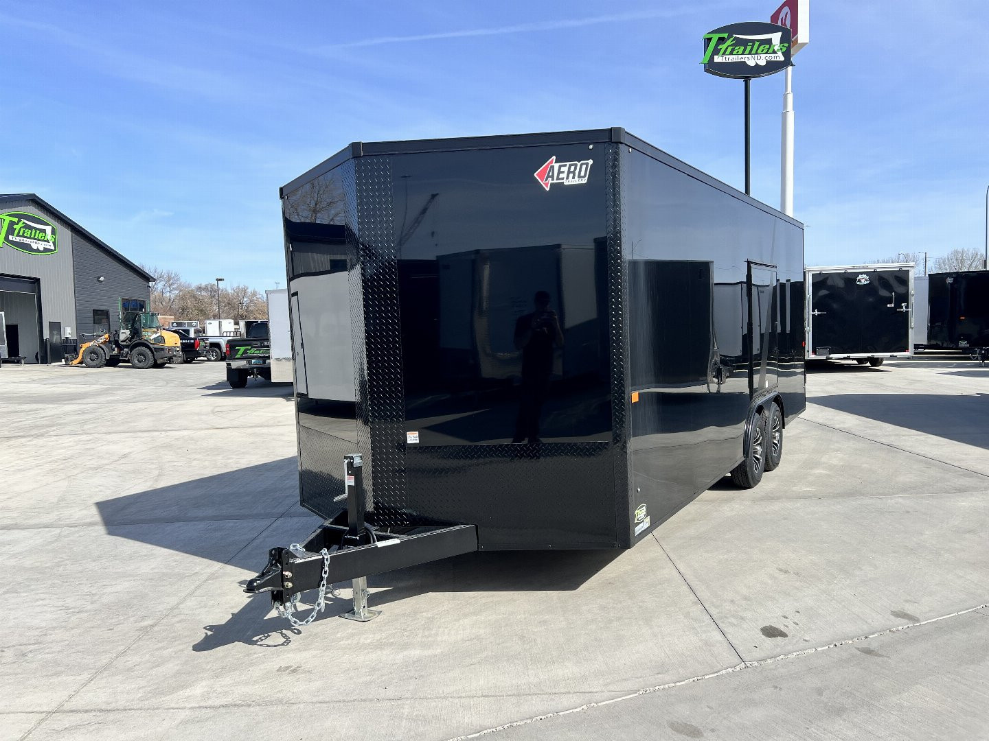 New 2025 AERO 8.5x20 +2’V 7' TALL WHITE Interior 4'X4' ESCAPE DOOR, BLACKOUT  EDITION QUALITY .080 Poly Core Enclosed Rear Ramp Car Hauler Cargo Trailer