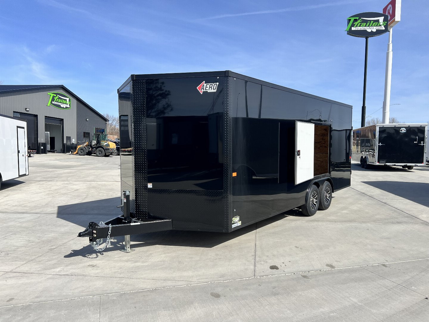 New 2025 AERO 8.5x20 +2’V 7' TALL WHITE Interior 4'X4' ESCAPE DOOR, BLACKOUT  EDITION QUALITY .080 Poly Core Enclosed Rear Ramp Car Hauler Cargo Trailer