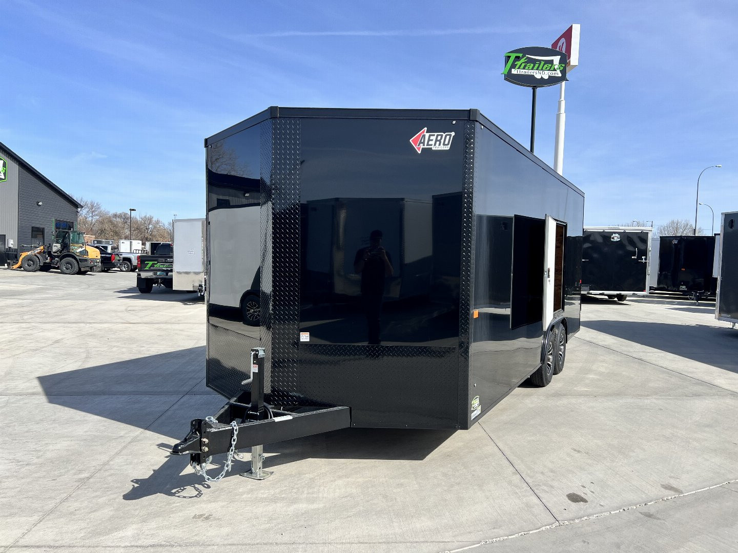 New 2025 AERO 8.5x20 +2’V 7' TALL WHITE Interior 4'X4' ESCAPE DOOR, BLACKOUT  EDITION QUALITY .080 Poly Core Enclosed Rear Ramp Car Hauler Cargo Trailer