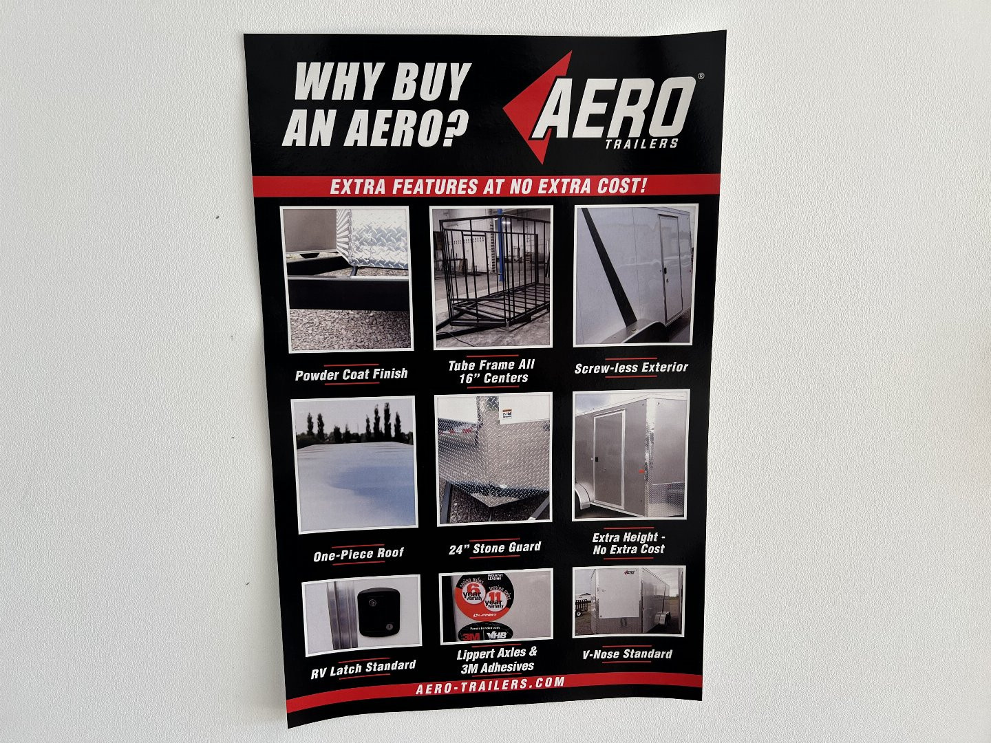 New 2025 AERO 8.5x20 +2’V 7' TALL WHITE Interior 4'X4' ESCAPE DOOR, BLACKOUT  EDITION QUALITY .080 Poly Core Enclosed Rear Ramp Car Hauler Cargo Trailer