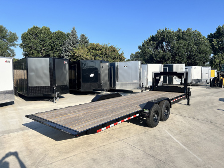 New 2025 H&H Gooseneck POWER TILT 24' 2-7000lb  axles=14K DRIVE OVER FENDER Car Hauler Trailer