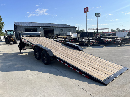 New 2025 H&H Gooseneck POWER TILT 24' 2-7000lb  axles=14K DRIVE OVER FENDER Car Hauler Trailer