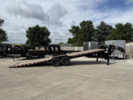 New 2026 H&H Gooseneck SPEEDLOADER 28' 102  Wide POWER TILT 14K, winch plate drive over fender