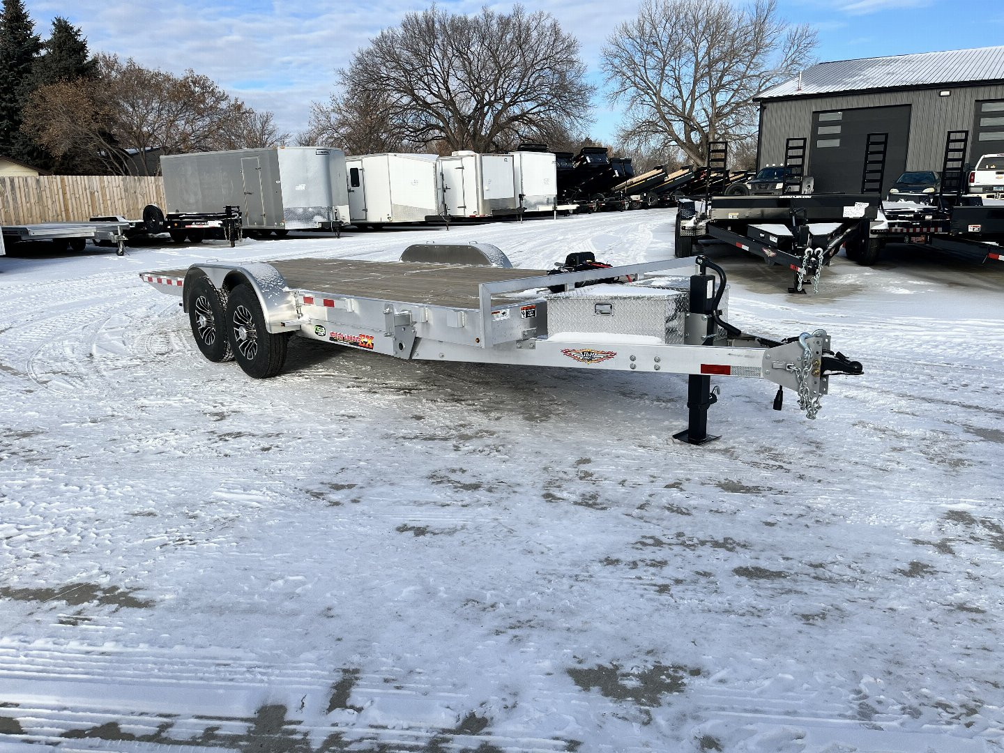 New NEW 2025 H&H Speedloader with 12K WINCH ALUMINUM 20’ POWER TILTbed flatbed Trailer 2-7000 lb axles =14K