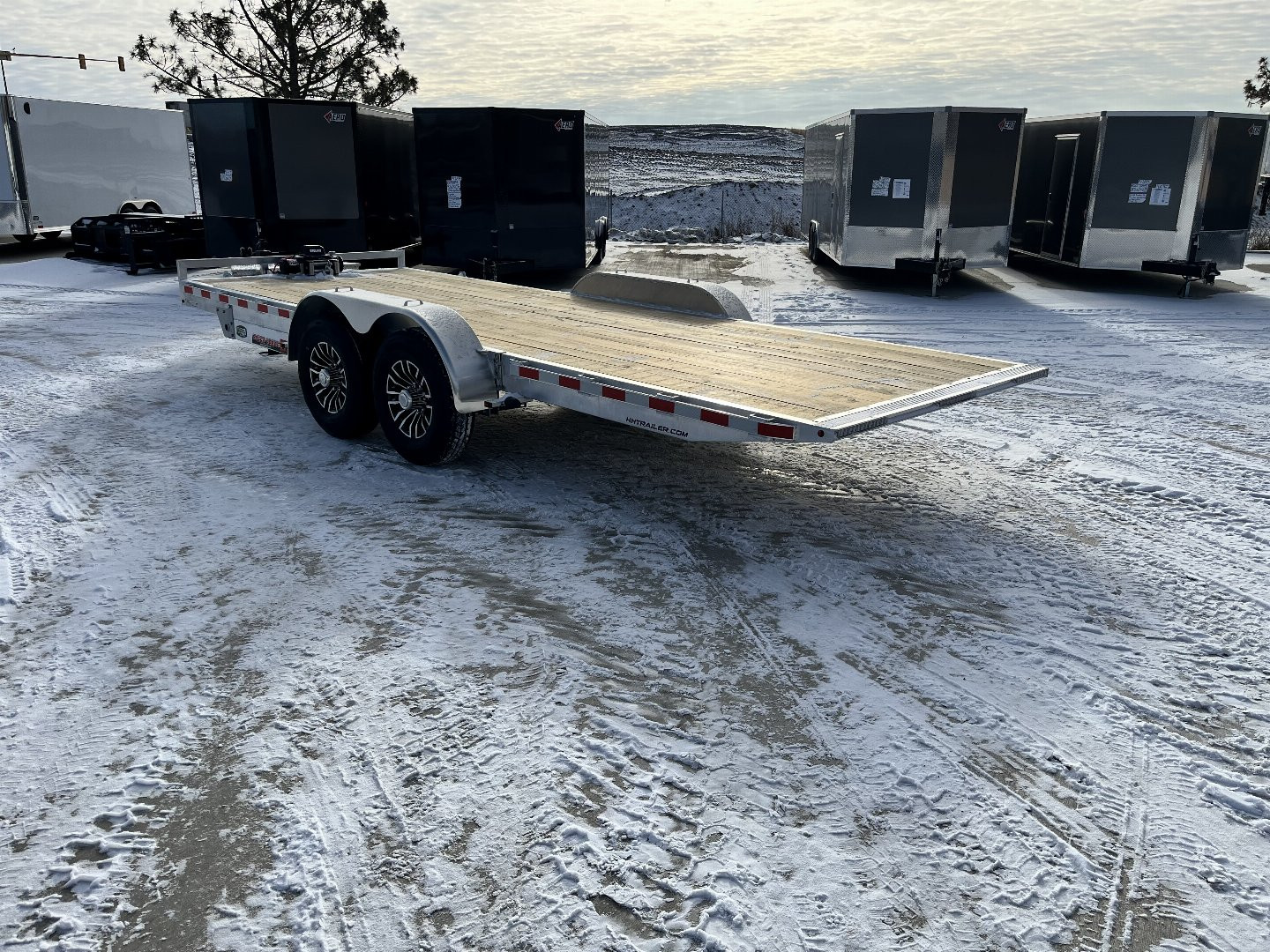 New NEW 2025 H&H Speedloader with 12K WINCH ALUMINUM 20’ POWER TILTbed flatbed Trailer 2-7000 lb axles =14K