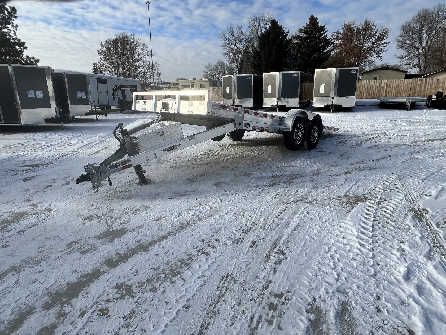 New NEW 2025 H&H Speedloader with 12K WINCH ALUMINUM 20’ POWER TILTbed flatbed Trailer 2-7000 lb axles =14K