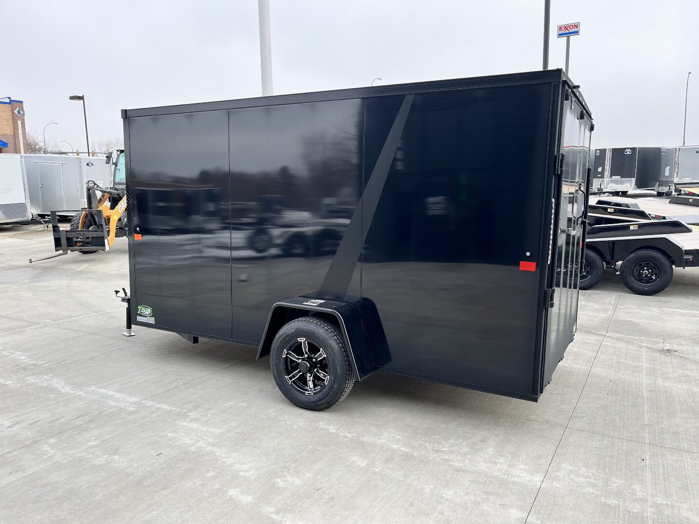 New NEW 2025 AERO 6x12 +2V BLACKOUT Edition, White Interior, QUALITY Enclosed Rear Ramp Cargo Trailer