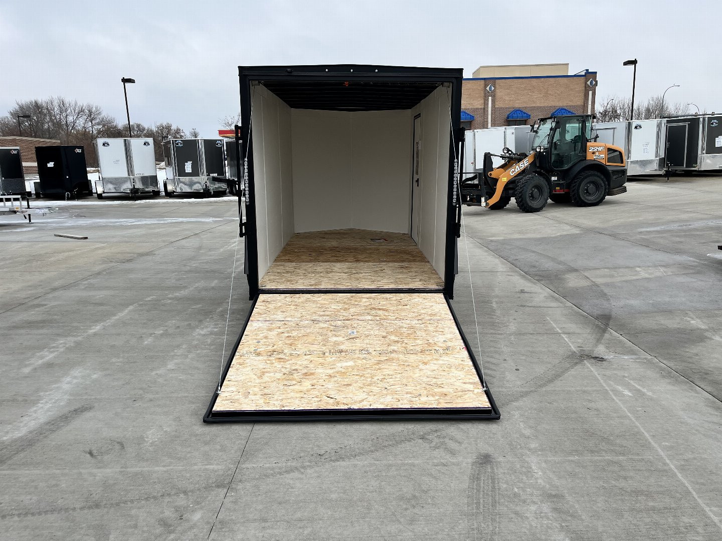 New NEW 2025 AERO 6x12 +2V BLACKOUT Edition, White Interior, QUALITY Enclosed Rear Ramp Cargo Trailer