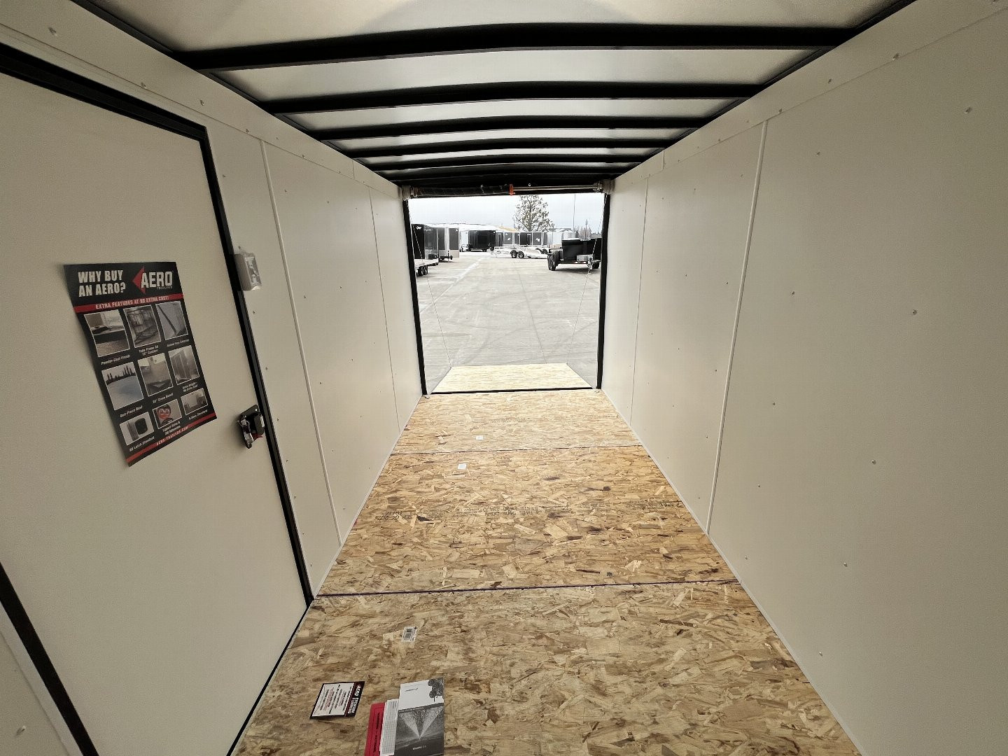 New NEW 2025 AERO 6x12 +2V BLACKOUT Edition, White Interior, QUALITY Enclosed Rear Ramp Cargo Trailer