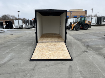 New NEW 2025 AERO 6x12 +2V BLACKOUT Edition, White Interior, QUALITY Enclosed Rear Ramp Cargo Trailer