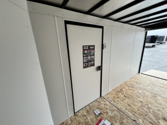 New NEW 2025 AERO 6x12 +2V BLACKOUT Edition, White Interior, QUALITY Enclosed Rear Ramp Cargo Trailer