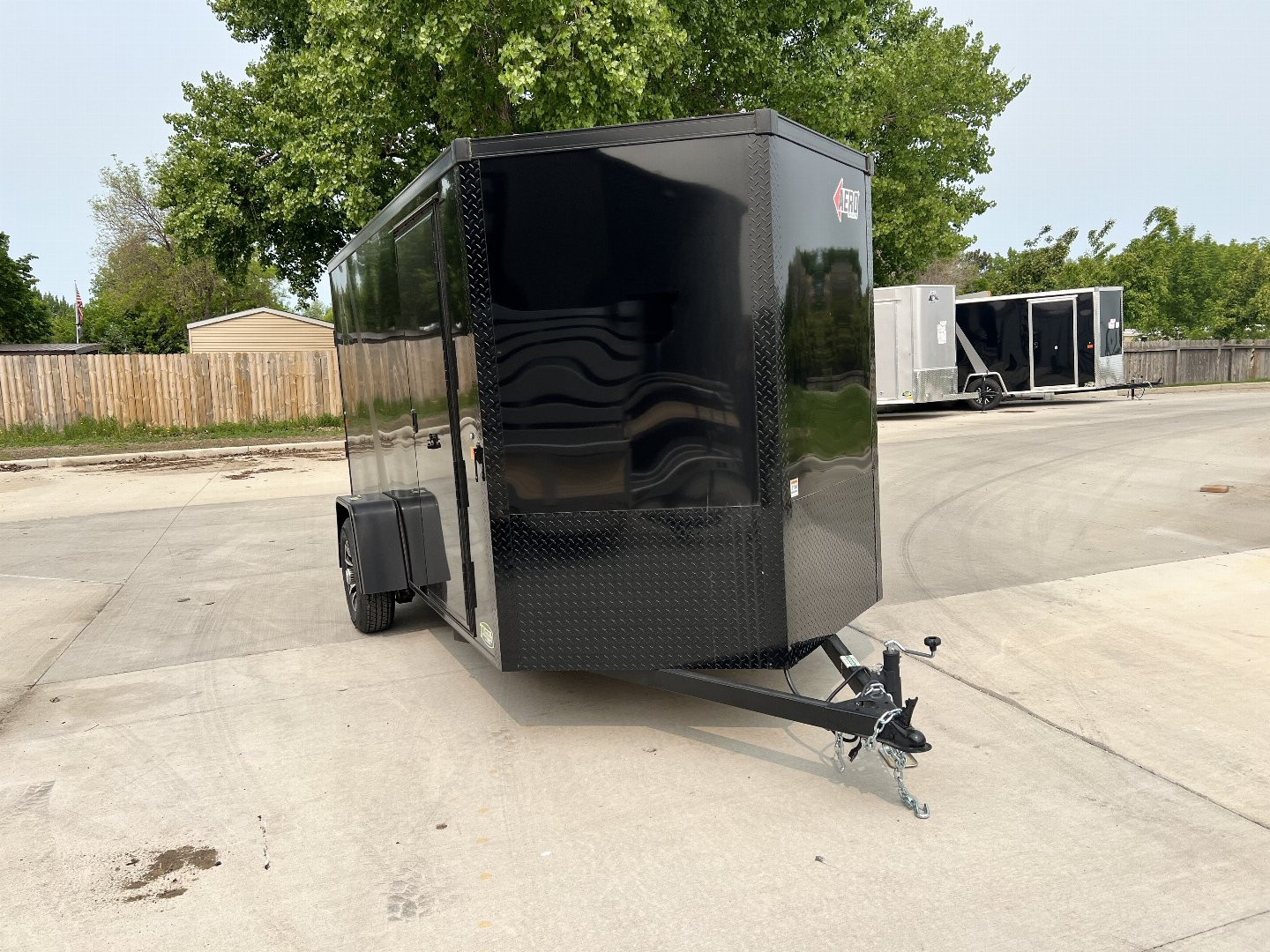 New NEW 2025 AERO 6x12 +2V BLACKOUT Edition, White Interior, QUALITY Enclosed Rear Ramp Cargo Trailer