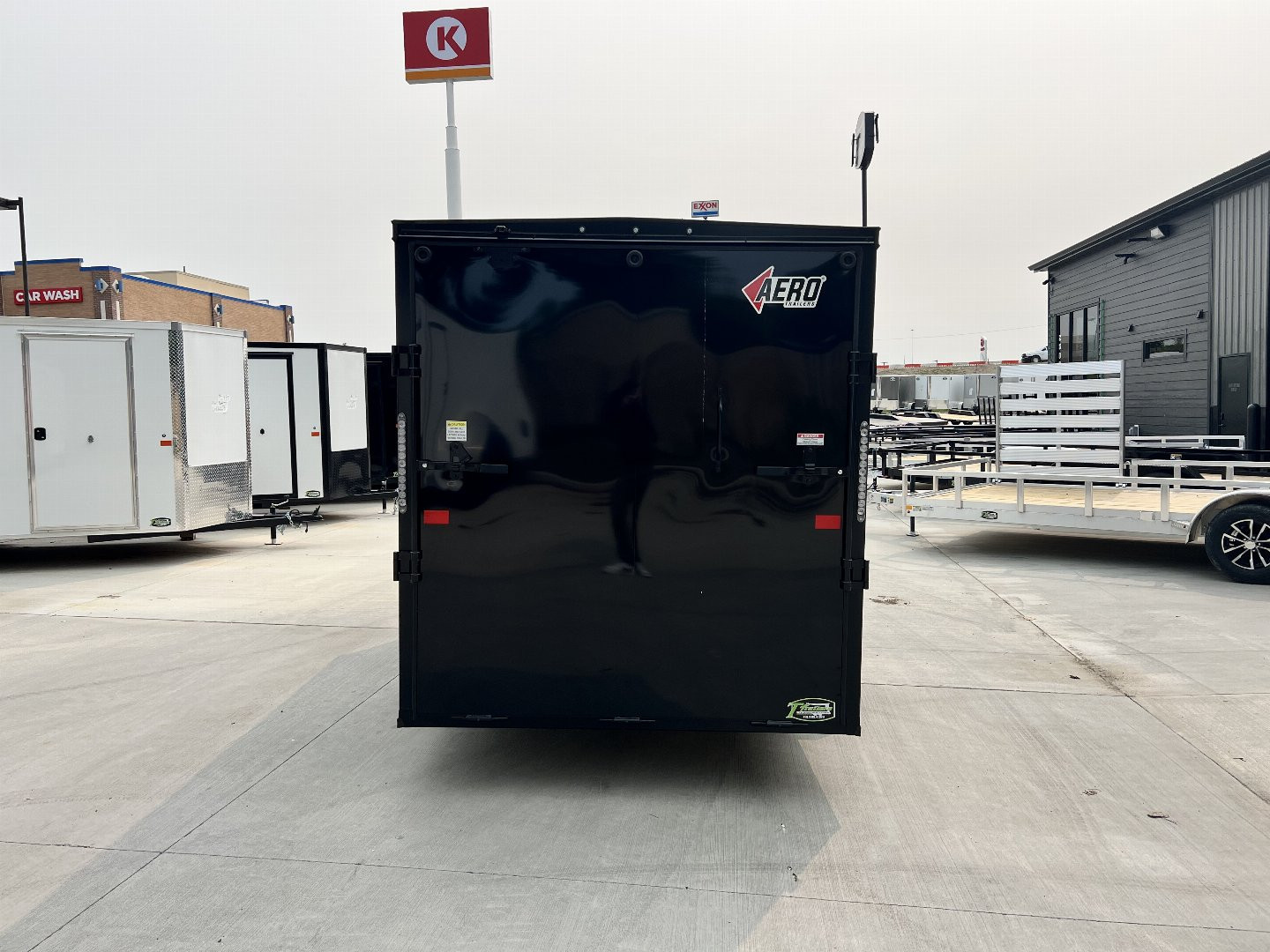New NEW 2025 AERO 6x12 +2V BLACKOUT Edition, White Interior, QUALITY Enclosed Rear Ramp Cargo Trailer