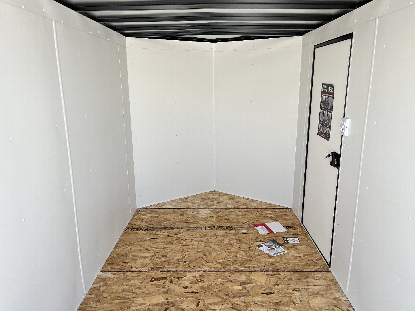 New NEW 2025 AERO 6x12 +2V BLACKOUT Edition, White Interior, QUALITY Enclosed Rear Ramp Cargo Trailer