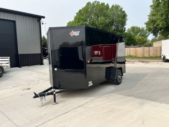 New NEW 2025 AERO 6x12 +2V BLACKOUT Edition, White Interior, QUALITY Enclosed Rear Ramp Cargo Trailer