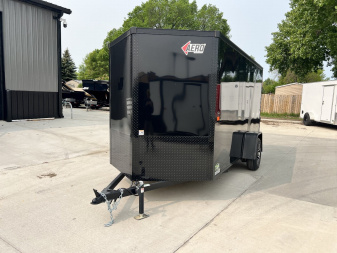New NEW 2025 AERO 6x12 +2V BLACKOUT Edition, White Interior, QUALITY Enclosed Rear Ramp Cargo Trailer