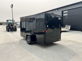 New NEW 2025 AERO 6x12 +2V BLACKOUT Edition, White Interior, QUALITY Enclosed Rear Ramp Cargo Trailer