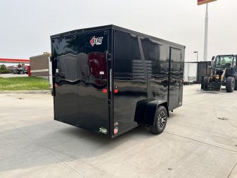 New NEW 2025 AERO 6x12 +2V BLACKOUT Edition, White Interior, QUALITY Enclosed Rear Ramp Cargo Trailer