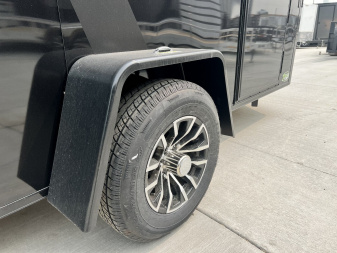 New NEW 2025 AERO 6x12 +2V BLACKOUT Edition, White Interior, QUALITY Enclosed Rear Ramp Cargo Trailer